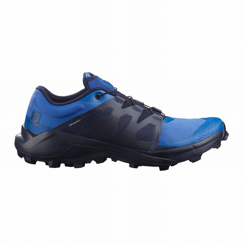 SALOMON WILDCROSS Philippines - Men's Trail Running Shoes - Blue | 270183-QLB